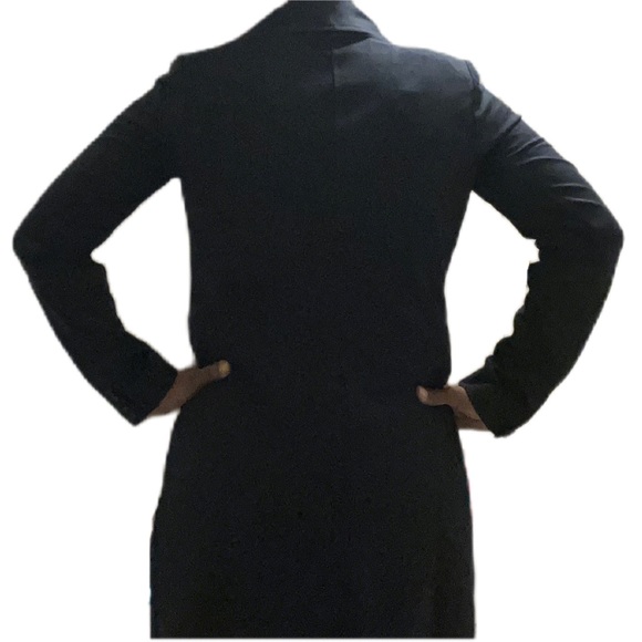 Cabi, Long Sleeves, Attached Slim Scarf, 2-Pocket Coat, Dark Blue, Size Small - Picture 5 of 9